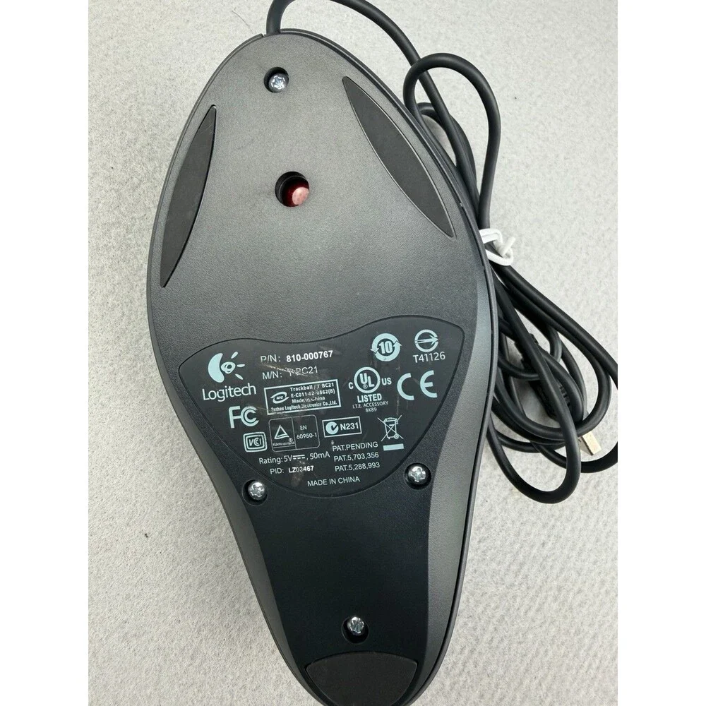 Logitech Trackman Marble Trackball Wired USB Mouse T-BC21   Tested - Works